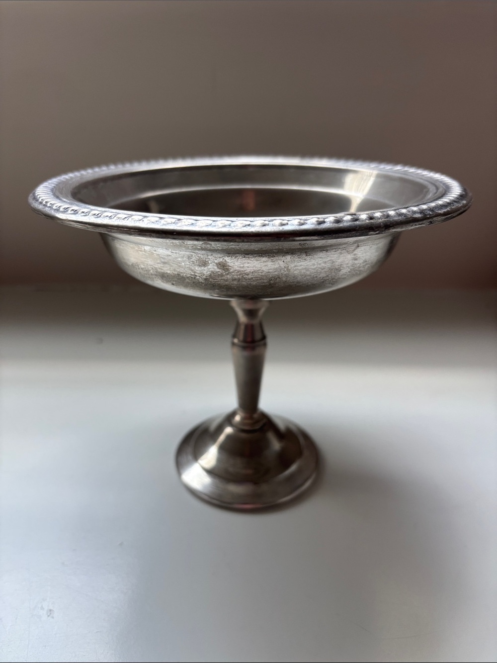 Candy dish – pedestal style- VTG sterling silver by Wm. A. Rogers Silver Co.